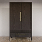 Шкаф платяной Primo с выдвижными ящиками шпон Темный орех варинант исполнения - 2 | Loft Concept в Кирове