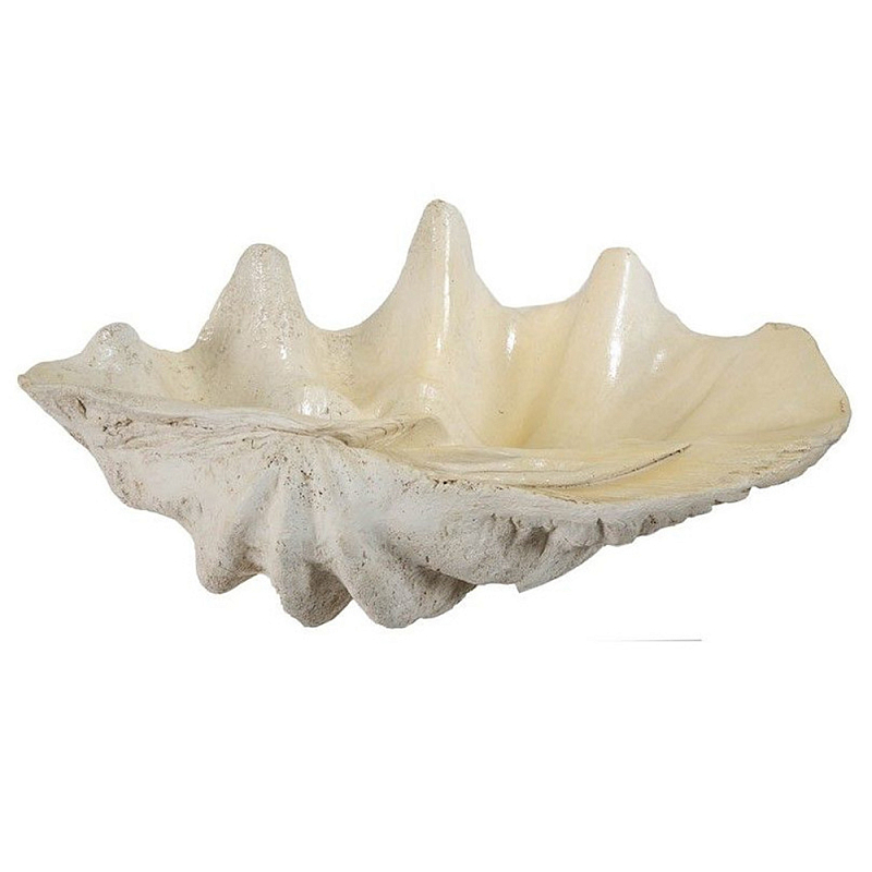 Блюдо декоративное в виде ракушки Seashell Белый Бежевый Блюдо декоративное в виде ракушки Seashell Белый Бежевый в Кирове | Loft Concept