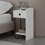 Прикроватная тумба белого цвета с ящиком и открытой полкой SIRIUS NIGHTSTAND RIGHT MODULE WHITE варинант исполнения - 3 | Loft Concept в Кирове