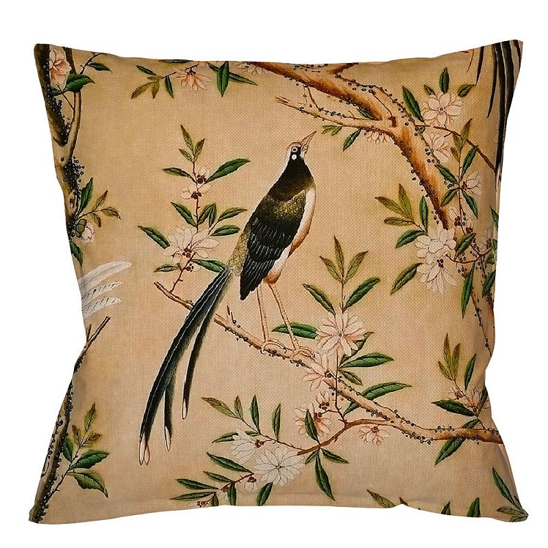 Декоративная подушка Beige and Green Chinoiserie 1 Бежевый Зеленый Декоративная подушка Beige and Green Chinoiserie 1 Бежевый Зеленый в Кирове | Loft Concept