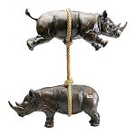 Декоративная статуя из стали Duo Rhinos варинант исполнения - 1 | Loft Concept в Кирове