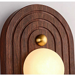 Настенный светильник с деревянным резным основанием Wood Wall Lamp варинант исполнения - 1 | Loft Concept в Кирове