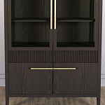 Витрина Primo со стеклянными фасадами и буфетом шпон Темный орех варинант исполнения - 6 | Loft Concept в Кирове