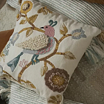 Чехол на подушку с кисточками и вышивкой птиц Ethnic mix Birds Square варинант исполнения - 6 | Loft Concept в Кирове