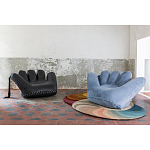 Дизайнерское плюшевое кресло в форме руки голубое Poltronova Joe Plush Baby Blue Armchair варинант исполнения - 2 | Loft Concept в Кирове