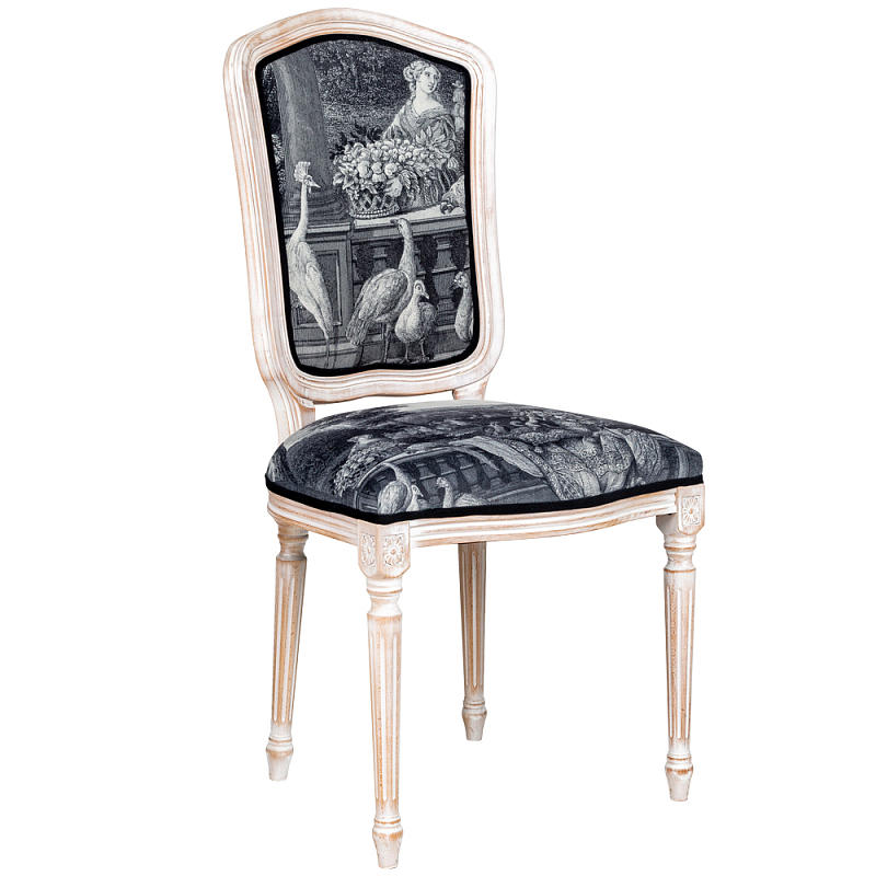 Стул Vincennes Stool Черно-белый Белый винтажная патина Стул Vincennes Stool Черно-белый Белый винтажная патина в Кирове | Loft Concept