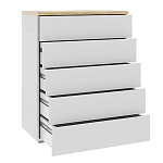 Комод с белым глянцевым фасадом с 5-ю ящиками Grace of Furniture  варинант исполнения - 2 | Loft Concept в Кирове