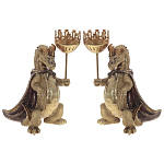 Подсвечник в виде дракона Dragon candlestick Green Gold Brown L or R варинант исполнения - 4 | Loft Concept в Кирове