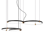 Люстра подвесная светодиодная с 4-мя кольцами черный металл Ring Horizontal варинант исполнения - 1 | Loft Concept в Кирове