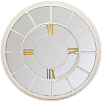 Зеркало настенное в белой металлической раме в виде часов Mirror Tower Clock варинант исполнения - 1 | Loft Concept в Кирове