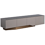 Тумба под телевизор со стеклянной столешницей и с выдвижными ящиками Minimalist Accent варинант исполнения - 1 | Loft Concept в Кирове