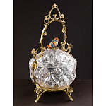 Конфетница с бронзовой ручкой и фарфоровой птичкой на крышке Eden Garden варинант исполнения - 5 | Loft Concept в Кирове