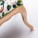 Банкетка из натурального бука золотистая с изображением птиц и цветов Blooming Birds варинант исполнения - 3 | Loft Concept в Кирове