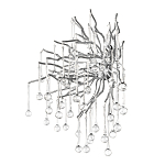 Бра с лучеобразным основанием и подвесками из прозрачного стекла в виде длинных капель Droplet Chandelier варинант исполнения - 11 | Loft Concept в Кирове