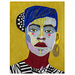 Картина с вышивкой Портрет wall panel People with the yellow ear 1 варинант исполнения - 2 | Loft Concept в Кирове