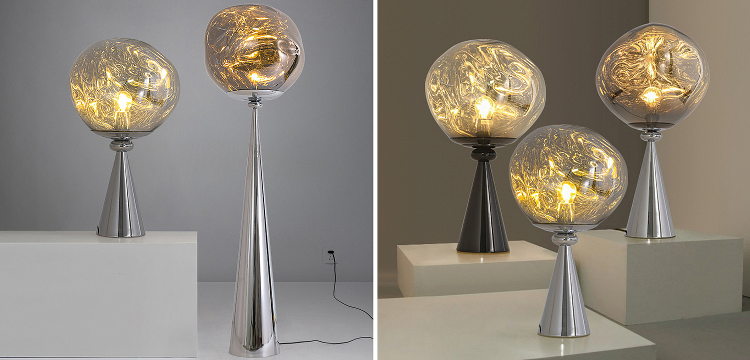 Настольная лампа Kaine Glass Metal Table Lamp Настольная лампа Kaine Glass Metal Table Lamp - Loft-Concept в Кирове