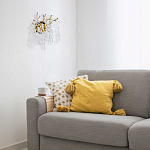 Бра золотого цвета с ветвями и белыми овальными стеклянными подвесками Droplet Chandelier варинант исполнения - 7 | Loft Concept в Кирове