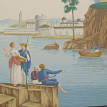 Обои ручная роспись Views of Italy Olive варинант исполнения - 1 | Loft Concept в Кирове