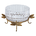 Чаша из прозрачного стекла на бронзовых ножках в виде стрекоз Eden Garden варинант исполнения - 1 | Loft Concept в Кирове