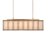 Люстра прямоугольная с каркасом золотого цвета Soft Glow Lamps варинант исполнения - 1 | Loft Concept в Кирове