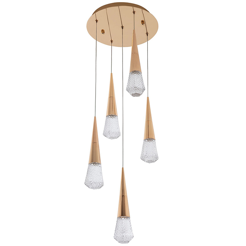 Люстра капли Acrylic Droplet Five Gold Chandelier Прозрачный Золотой Люстра капли Acrylic Droplet Five Gold Chandelier Прозрачный Золотой в Кирове | Loft Concept