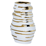 Ваза белая с рельефной поверхностью и золотыми полосами Vase Beehive варинант исполнения - 1 | Loft Concept в Кирове