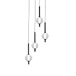 Люстра светодиодная каскадная с 4-мя сферическими стеклянными плафонами Splatter варинант исполнения - 2 | Loft Concept в Кирове