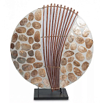 Настольная лампа из перламутра и дерева на подставке Indonesian Shell варинант исполнения - 2 | Loft Concept в Кирове