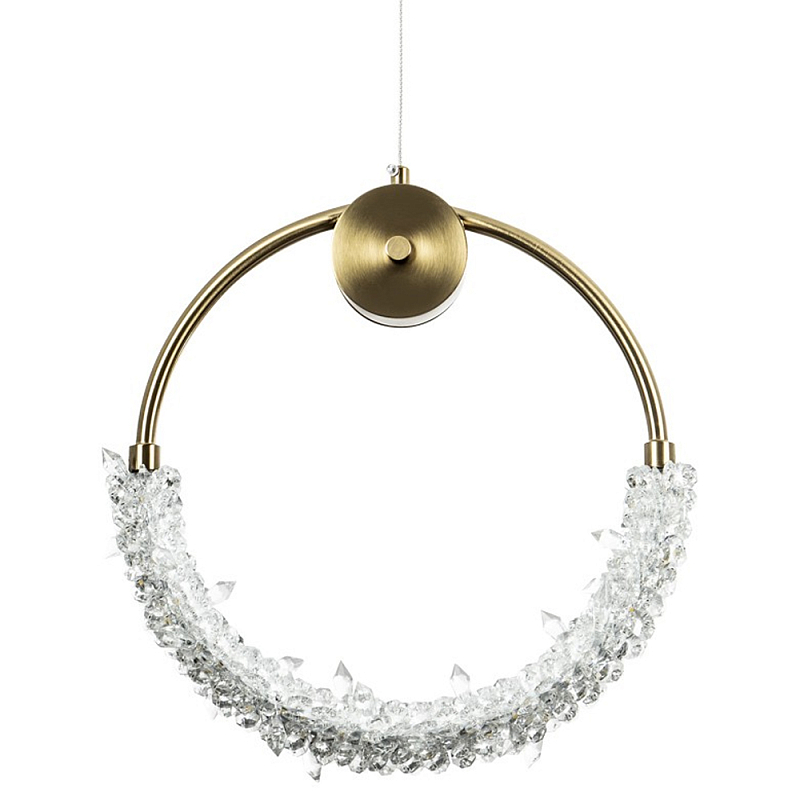 Подвесной светильник с плафоном в виде кольца Gilbertine Ring Hanging Lamp Прозрачный Латунь Подвесной светильник с плафоном в виде кольца Gilbertine Ring Hanging Lamp Прозрачный Латунь в Кирове | Loft Concept