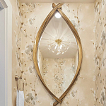 Зеркало овальное в деревянной золотистой раме Oval Gold Lines варинант исполнения - 3 | Loft Concept в Кирове