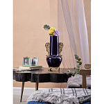 Ваза темно-синяя фарфоровая с бронзовыми ручками и ножками Eden Garden варинант исполнения - 6 | Loft Concept в Кирове