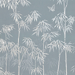 Обои ручная роспись Distant Bamboo Special Colourway on Azure Cobalt painted Xuan paper варинант исполнения - 1 | Loft Concept в Кирове