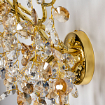 Бра золотого цвета с ветвями и прозрачными хрустальнымих подвесками Droplet Chandelier варинант исполнения - 6 | Loft Concept в Кирове