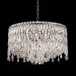 Люстра круглая с хрустальными подвесками на серебряном каркасе Roul Crystal Light варинант исполнения - 3 | Loft Concept в Кирове