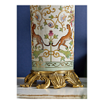 Ваза высокая из фарфора на бронзовом основании Turquoise Blooming Garden варинант исполнения - 7 | Loft Concept в Кирове