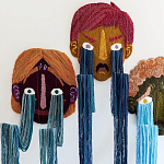 Вязаный Арт-Объект на стену из трех элементов Triptych варинант исполнения - 1 | Loft Concept в Кирове