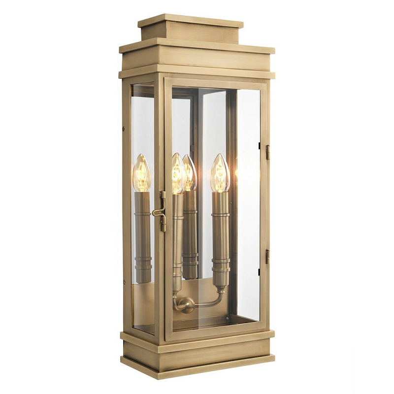 Бра Eichholtz Wall Lamp Linley L Латунь Античная полированная Прозрачный (Transparent) Бра Eichholtz Wall Lamp Linley L Латунь Античная полированная Прозрачный (Transparent) в Кирове | Loft Concept