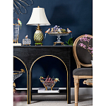 Чаша из прозрачного стекла на бронзовых ножках с фигурками попугаев Eden Garden варинант исполнения - 4 | Loft Concept в Кирове