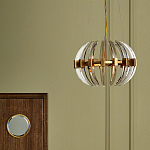 Люстра круглая с прозрачными элементами в форме полумесяца Crystal Crescent варинант исполнения - 5 | Loft Concept в Кирове