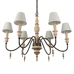 Люстра на металлическом основании с 6-ю белыми тканевыми абажурами Terrain варинант исполнения - 7 | Loft Concept в Кирове