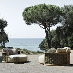 Дизайнерский уличный диван из массива дерева с плетеной спинкой PALINFRASCA Sofa варинант исполнения - 15 | Loft Concept в Кирове