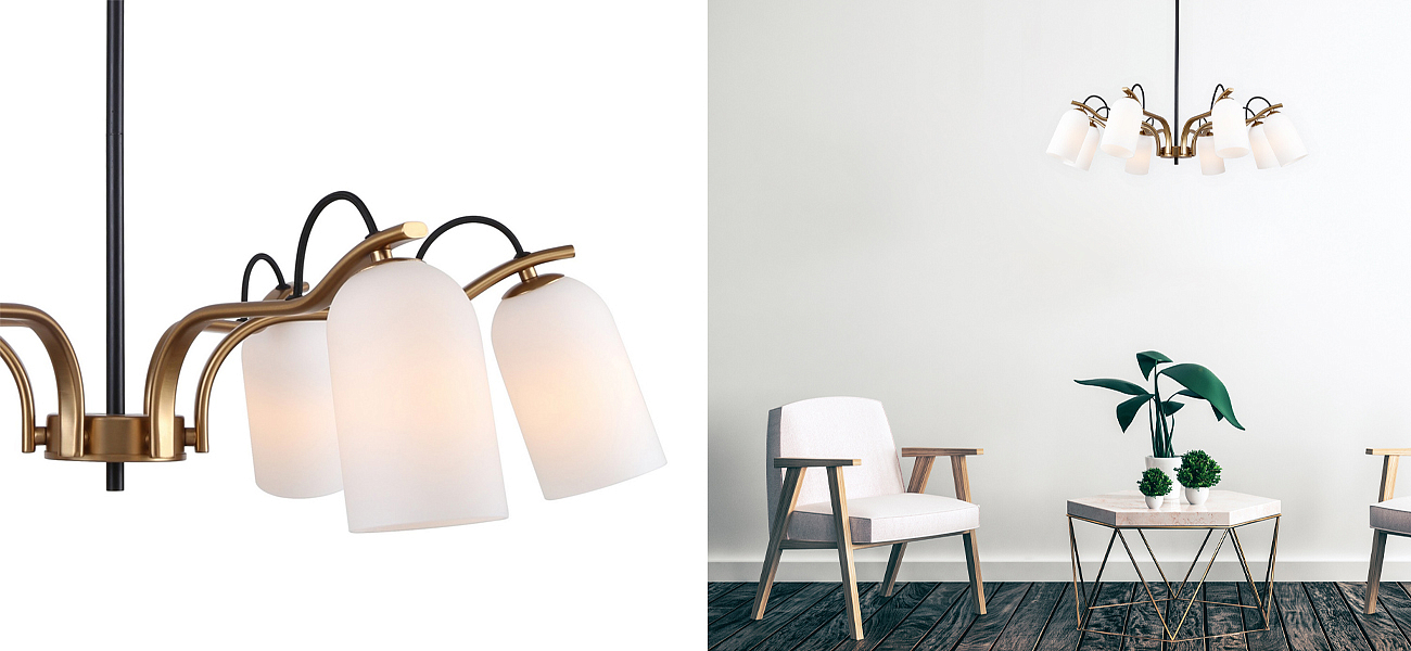 Люстра с белыми плафонами May-lily Люстра с белыми плафонами May-lily - Loft-Concept в Кирове