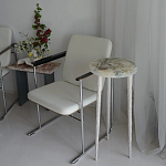 Круглый журнальный столик со столешницей из эпоксидной смолы Epoxy Resin Flowers Coffee Table варинант исполнения - 2 | Loft Concept в Кирове