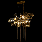 Люстра подвесная с 18-ю стеклянными плафонами с вертикальными подвесками Gilded Mirage  варинант исполнения - 6 | Loft Concept в Кирове