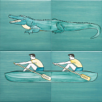 Плитка с узором Крокодил байдарочник варинант исполнения - 1 | Loft Concept в Кирове