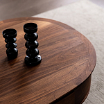 Кофейный стол овальный из дерева с 2-мя ящиками Coffee Walnut Table варинант исполнения - 4 | Loft Concept в Кирове