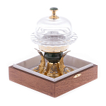 Икорница с декором "Три рыбки" с гравировкой и натуральным камнем Нефрит Decorative Cavair Dishes варинант исполнения - 6 | Loft Concept в Кирове