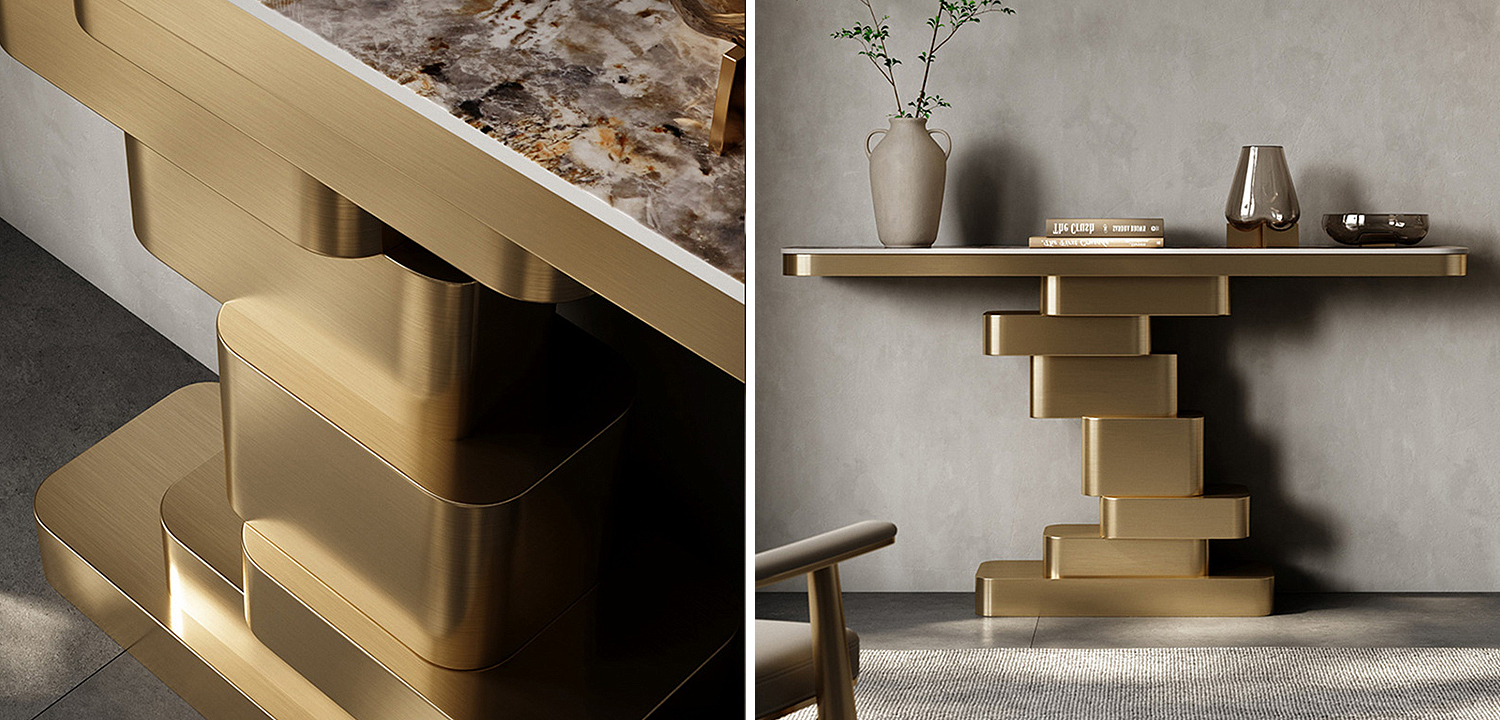 Консоль Maja Marble Metal Console Table Brass Консоль Maja Marble Metal Console Table Brass - Loft-Concept в Кирове