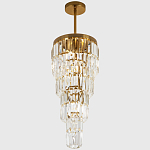 Многоярусная люстра с прямоугольными хрустальными подвесками Allard Crystal Chandelier варинант исполнения - 3 | Loft Concept в Кирове