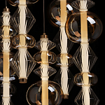 Люстра с плафонами из прозрачного и янтарного стекла в виде шаров и ромбов Gabriel Scott Luna варинант исполнения - 6 | Loft Concept в Кирове